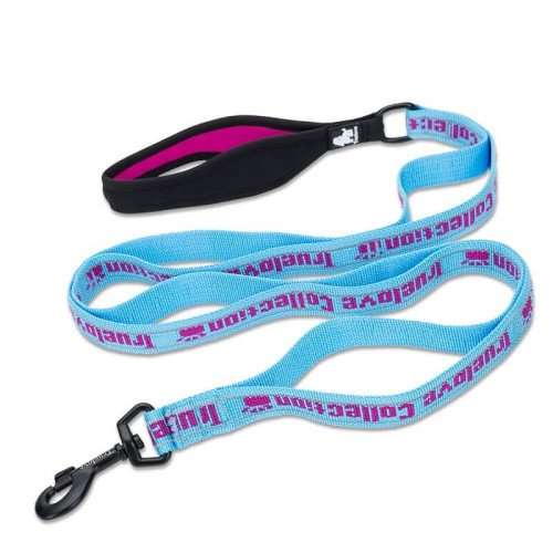 Mocna smycz dla psa TRUELOVE Funky błękitno-różowa