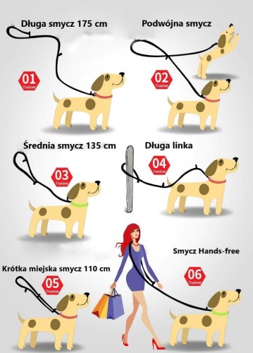 Mocna smycz przepinana Truelove Active Pro