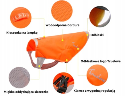 Wodoodporna kamizelka odblaskowa dla psa Truelove