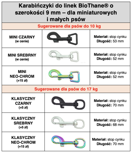Rodzaje karabińczyków linki 9mm